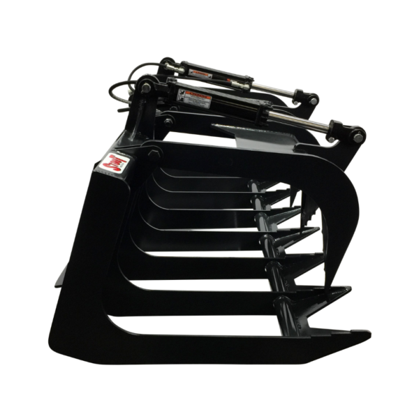 STOUT SKID STEER BRUSH GRAPPLE 66-9 WITH SKID STEER QUICK ATTACH Side view