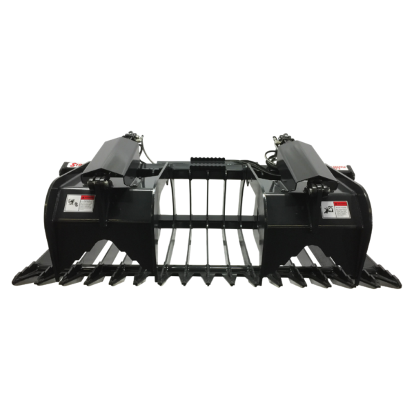 Stout Skid Steer Brush Grapple HD72-4 with skid steer quick attach